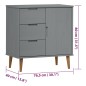 vidaXL Aparador MOLDE madera maciza de pino gris 76,5x40x80 cm vidaXL Aparador MOLDE madera maciza de pino gris 76,5x40x80 cm