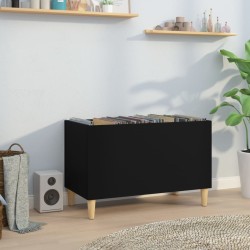 vidaXL Mueble para discos madera contrachapada negro 74,5x38x48 cm