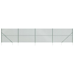 vidaXL Cerca de alambre con pinchos de anclaje verde 1,4x10 m