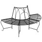 vidaXL Banco de jardín semicircular de acero negro 159 cm vidaXL Banco de jardín semicircular de acero negro 159 cm