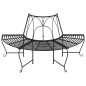 vidaXL Banco de jardín semicircular de acero negro 159 cm vidaXL Banco de jardín semicircular de acero negro 159 cm