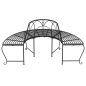 vidaXL Banco de jardín semicircular de acero negro 159 cm vidaXL Banco de jardín semicircular de acero negro 159 cm