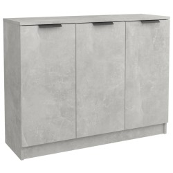 vidaXL Aparador de madera contrachapada gris hormigón 90,5x30x70 cm