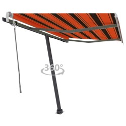 vidaXL Toldo de pie retráctil manual naranja y marrón 350x250 cm