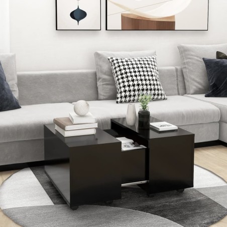 vidaXL Mesa de centro madera contrachapada negro 60x60x38 cm