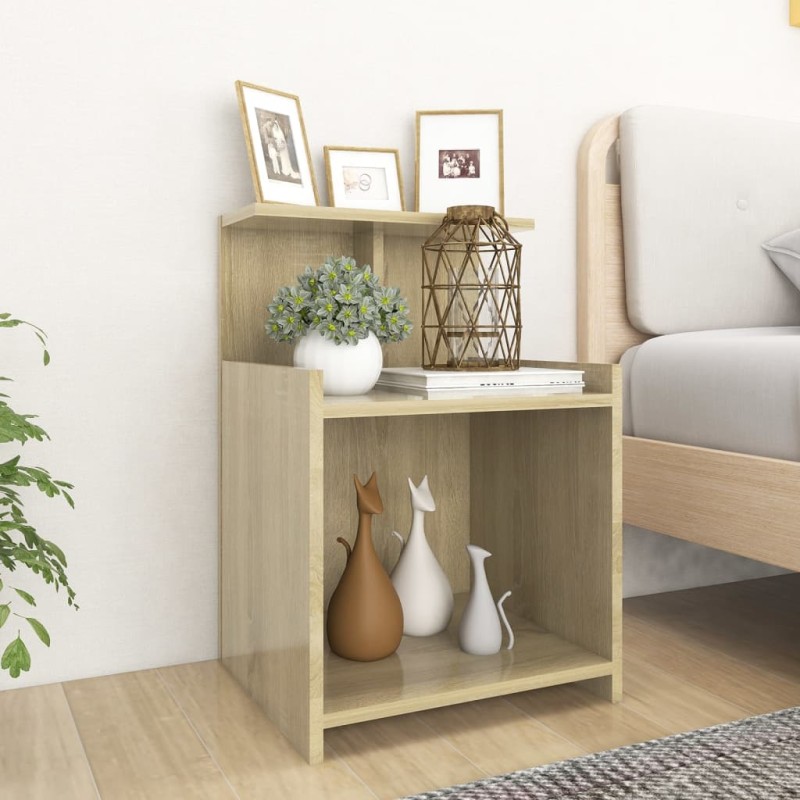 vidaXL Mesita de noche madera contrachapada roble Sonoma 40x35x60 cm vidaXL Mesita de noche madera contrachapada roble Sonoma 40x35x60 cm