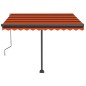 vidaXL Toldo de pie retráctil manual naranja y marrón 350x250 cm vidaXL Toldo de pie retráctil manual naranja y marrón 350x250 cm