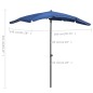 vidaXL Sombrilla de jardín con palo azul azure 200x130 cm vidaXL Sombrilla de jardín con palo azul azure 200x130 cm