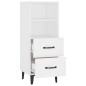 vidaXL Aparador de madera contrachapada blanco 34,5x34x90 cm vidaXL Aparador de madera contrachapada blanco 34,5x34x90 cm