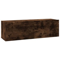 vidaXL Mueble de TV madera contrachapada roble ahumado 100x30x30 cm