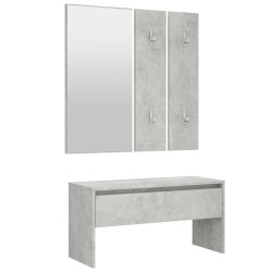 vidaXL Set de muebles de recibidor madera contrachapada gris hormigón