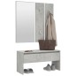 vidaXL Set de muebles de recibidor madera contrachapada gris hormigón vidaXL Set de muebles de recibidor madera contrachapada gris hormigón
