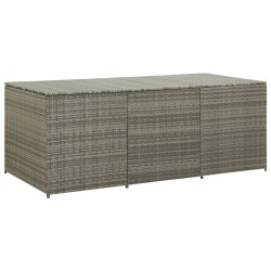 vidaXL Caja de almacenaje de jardín ratán sintético gris 180x90x70 cm