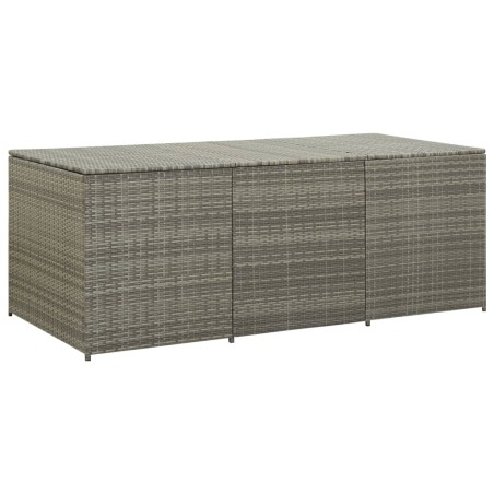 vidaXL Caja de almacenaje de jardín ratán sintético gris 180x90x70 cm