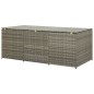 vidaXL Caja de almacenaje de jardín ratán sintético gris 180x90x70 cm vidaXL Caja de almacenaje de jardín ratán sintético gris 180x90x70 cm