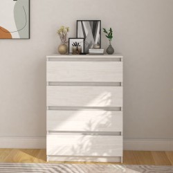 vidaXL Armario auxiliar madera maciza de pino blanco 60x36x84 cm