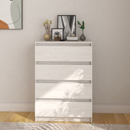 vidaXL Armario auxiliar madera maciza de pino blanco 60x36x84 cm