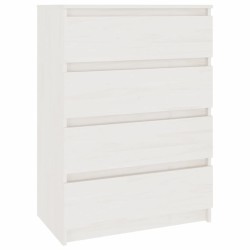 vidaXL Armario auxiliar madera maciza de pino blanco 60x36x84 cm