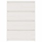 vidaXL Armario auxiliar madera maciza de pino blanco 60x36x84 cm