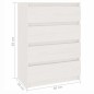 vidaXL Armario auxiliar madera maciza de pino blanco 60x36x84 cm