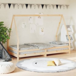 vidaXL Estructura de cama para niños madera maciza de pino 90x200 cm