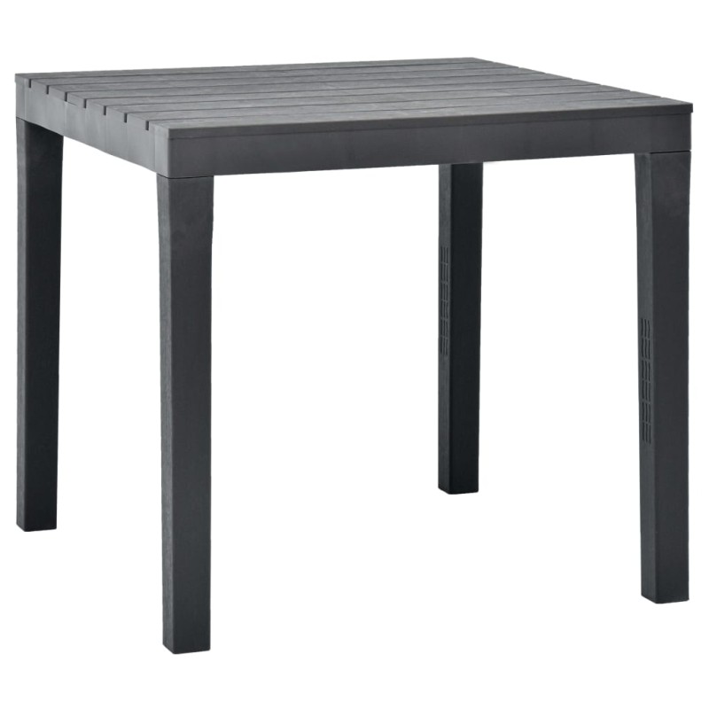 vidaXL Mesa de jardín de plástico gris antracita 78x78x72 cm vidaXL Mesa de jardín de plástico gris antracita 78x78x72 cm