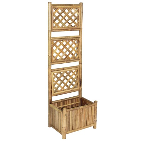 vidaXL Jardinera de jardín con enrejado bambú 40 cm