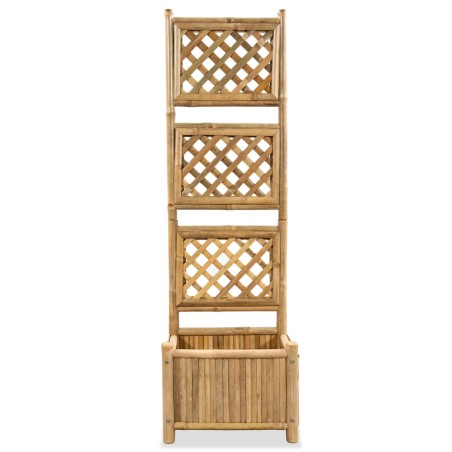 vidaXL Jardinera de jardín con enrejado bambú 40 cm