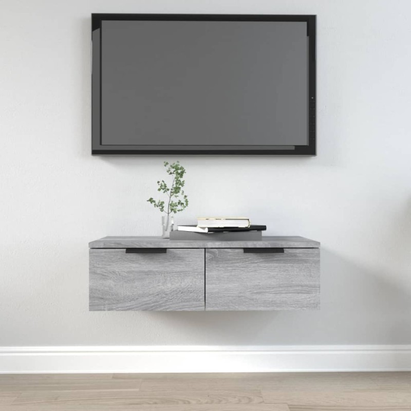 vidaXL Armario de pared madera contrachapada gris Sonoma 68x30x20 cm