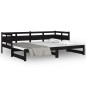 vidaXL Sofá cama extraíble madera maciza de pino negro 2x(90x200) cm