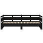 vidaXL Sofá cama extraíble madera maciza de pino negro 2x(90x200) cm