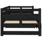 vidaXL Sofá cama extraíble madera maciza de pino negro 2x(90x200) cm