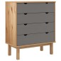 vidaXL Cajonera OTTA madera maciza pino marrón y gris 76,5x39,5x90 cm vidaXL Cajonera OTTA madera maciza pino marrón y gris 76,5x39,5x90 cm