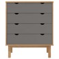 vidaXL Cajonera OTTA madera maciza pino marrón y gris 76,5x39,5x90 cm vidaXL Cajonera OTTA madera maciza pino marrón y gris 76,5x39,5x90 cm
