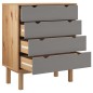vidaXL Cajonera OTTA madera maciza pino marrón y gris 76,5x39,5x90 cm vidaXL Cajonera OTTA madera maciza pino marrón y gris 76,5x39,5x90 cm