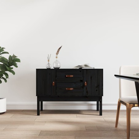 vidaXL Aparador madera maciza de pino negro 110x40x78 cm
