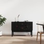 vidaXL Aparador madera maciza de pino negro 110x40x78 cm vidaXL Aparador madera maciza de pino negro 110x40x78 cm
