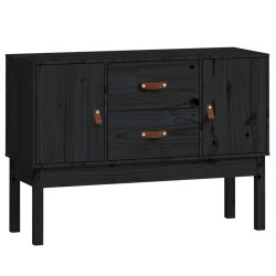 vidaXL Aparador madera maciza de pino negro 110x40x78 cm