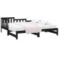 vidaXL Sofá cama extraíble madera maciza de pino negro 2x(80x200) cm vidaXL Sofá cama extraíble madera maciza de pino negro 2x(80x200) cm