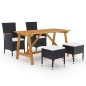 vidaXL Juego de comedor de jardín de 5 piezas negro vidaXL Juego de comedor de jardín de 5 piezas negro
