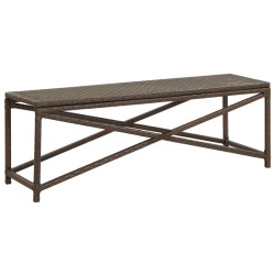 vidaXL Banco de jardín 120 cm ratán sintético marrón