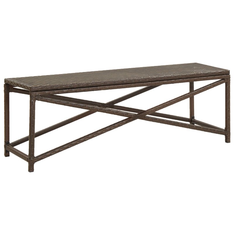 vidaXL Banco de jardín 120 cm ratán sintético marrón