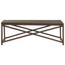 vidaXL Banco de jardín 120 cm ratán sintético marrón