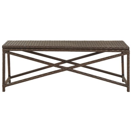 vidaXL Banco de jardín 120 cm ratán sintético marrón