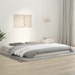 vidaXL Estructura de cama de madera maciza blanca 180x200 cm