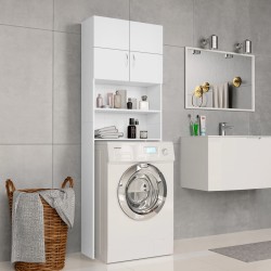 vidaXL Armario de lavadora madera contrachapada blanco 64x25,5x190 cm