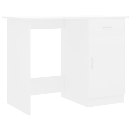 vidaXL Escritorio de madera contrachapada blanco 100x50x76 cm