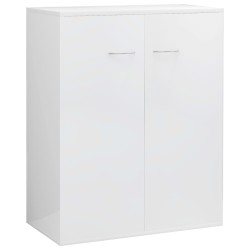 vidaXL Aparador de madera contrachapada blanco brillante 60x30x75 cm