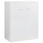 vidaXL Aparador de madera contrachapada blanco brillante 60x30x75 cm vidaXL Aparador de madera contrachapada blanco brillante 60x30x75 cm