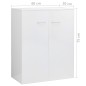 vidaXL Aparador de madera contrachapada blanco brillante 60x30x75 cm vidaXL Aparador de madera contrachapada blanco brillante 60x30x75 cm